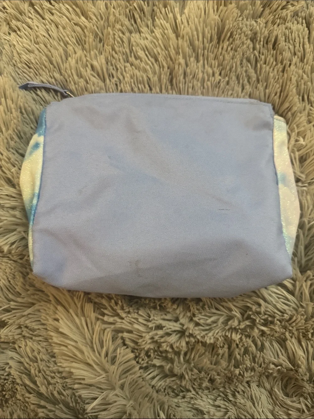 Personalized Pastel Cloud Cosmetic Pouch in Pink & Blue